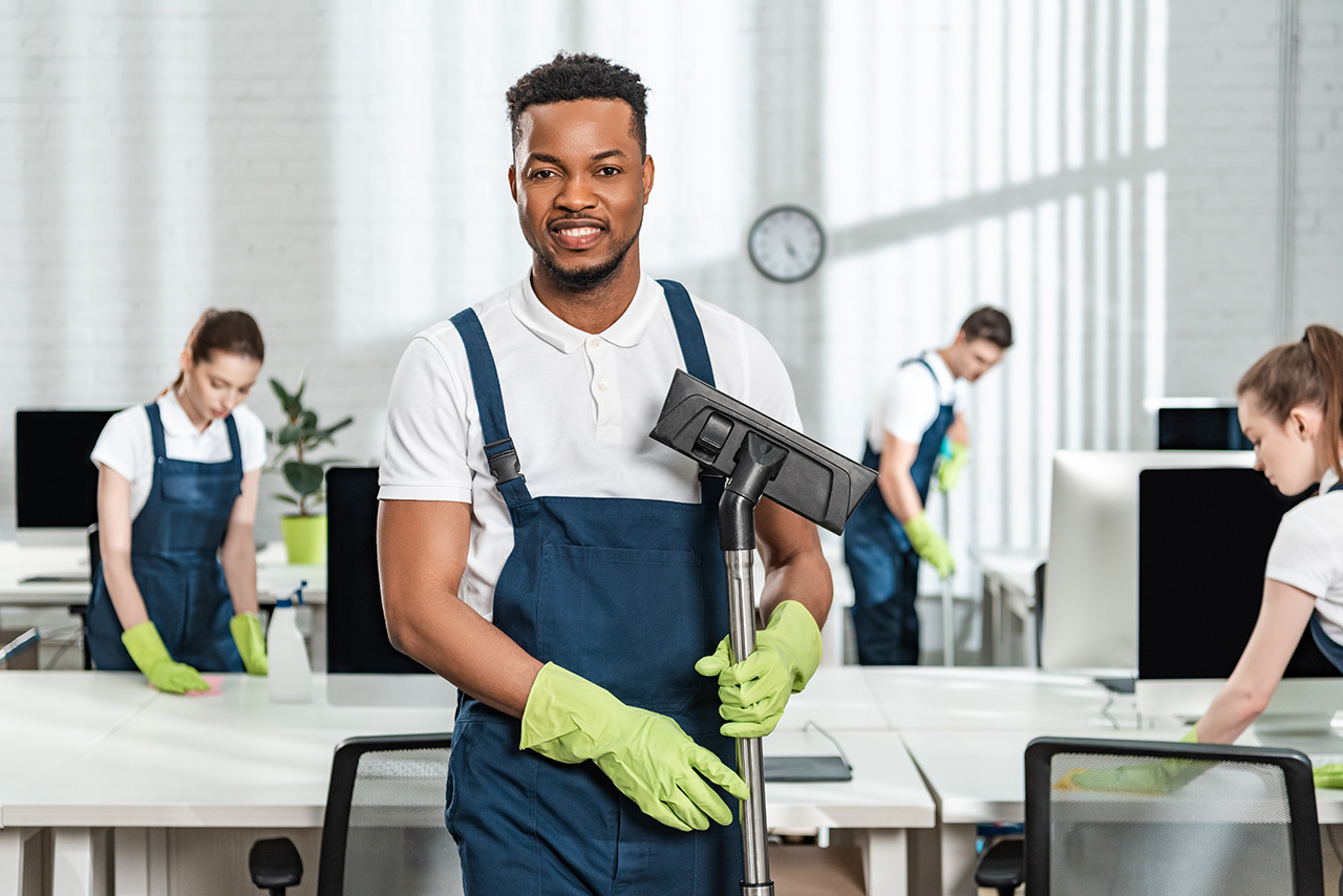 Workers Creating A Clean And Vibrant Environment